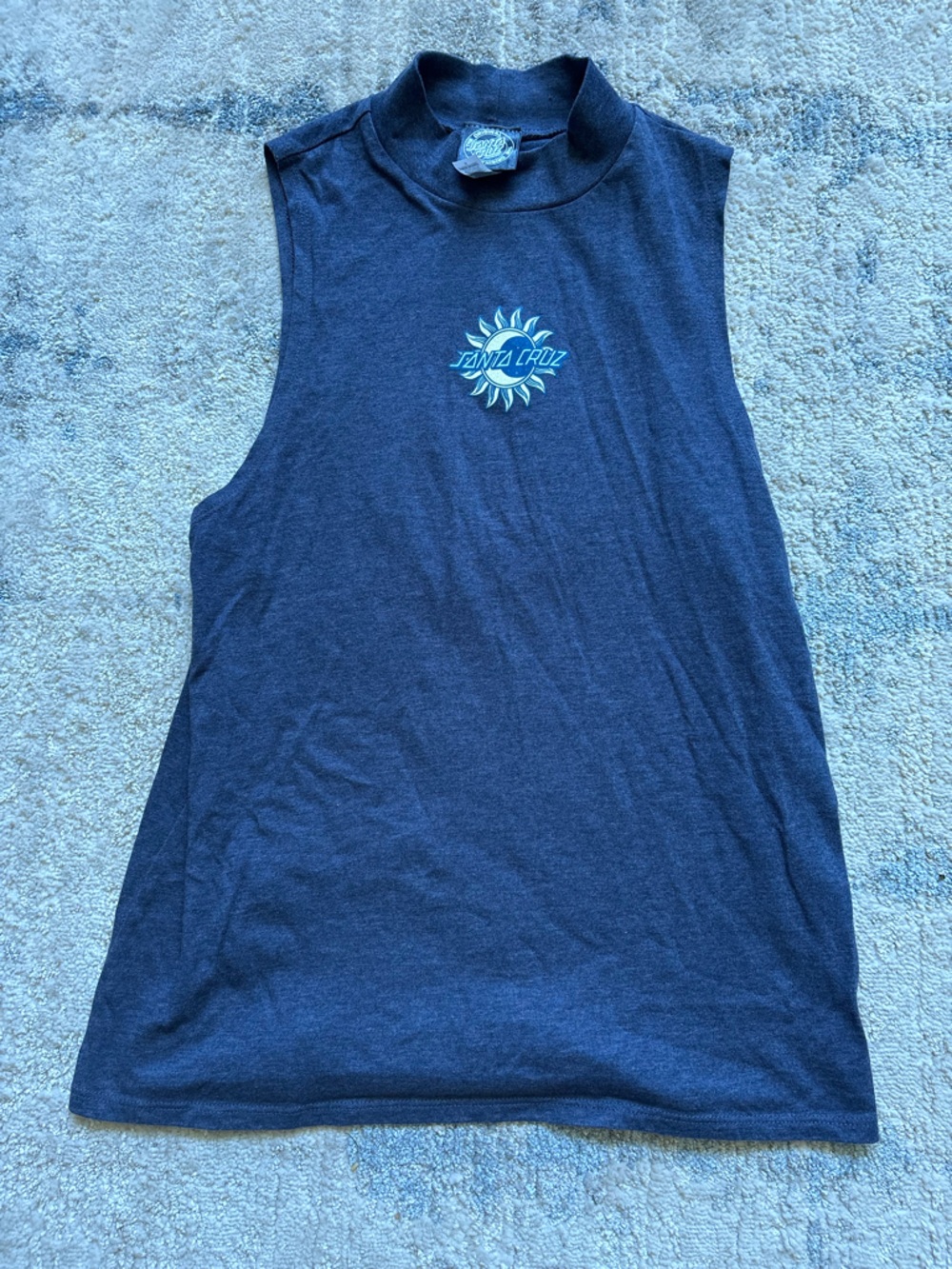 Santa Cruz Navy Tank Top with White Logo Patch